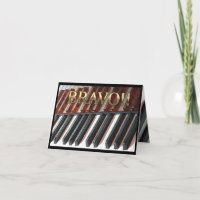 Bravo! Parabéns cartão dobrável de piano