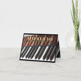 Agradecimento Bravo! Parabéns cartão dobrável de piano