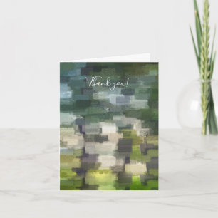 Agradecimento Brick Abstrato Summer Green - Obrigado Cartão de N