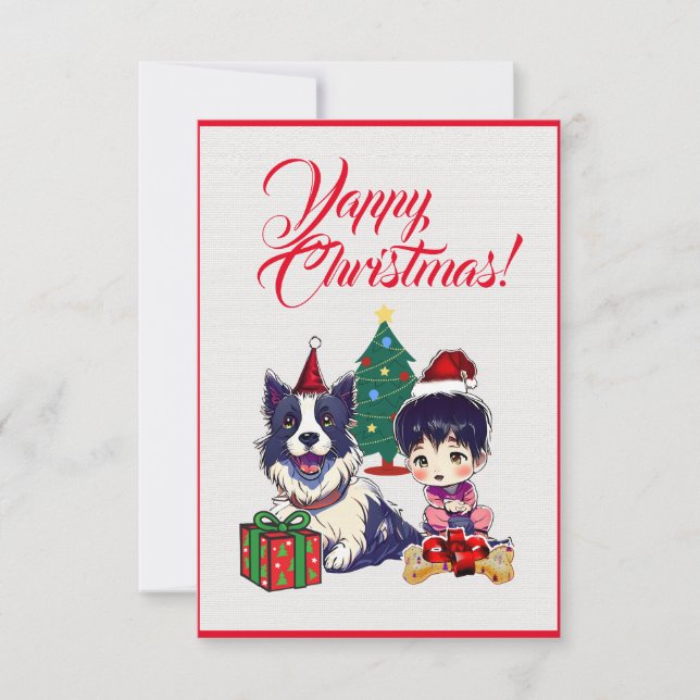 Agradecimento Cachorro Labrador Cachorro Com Cartão De Natal De  (Frente)