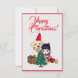 Agradecimento Cachorro Labrador Cachorro Com Cartão Xmas De Rapa