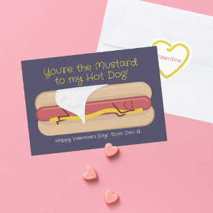 Agradecimento Cachorro Quente com Cartão de Dia de os namorados 