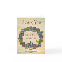 Agradecimento Cacto Colorido Casamento