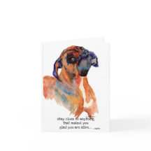 caixa de presente de boxer doce aquarela cartão de