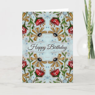 Agradecimento Caleidoscópio Floral - Cartão de Aniversário