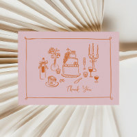 Agradecimento Caprichoso Desenhado à Mão Rosa