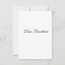 Agradecimento Caro cartão de saudação do senhorio