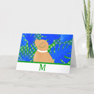 Agradecimento Cartão amarelo azul de ilha verde