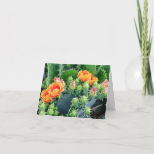 Agradecimento Cartão animado de Flores de Cactus no Deserto Lar