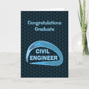 Agradecimento Cartão Azul de Engenheiro Civil
