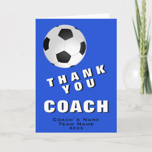 Agradecimento Cartão Azul de Futebol Obrigado Treinador