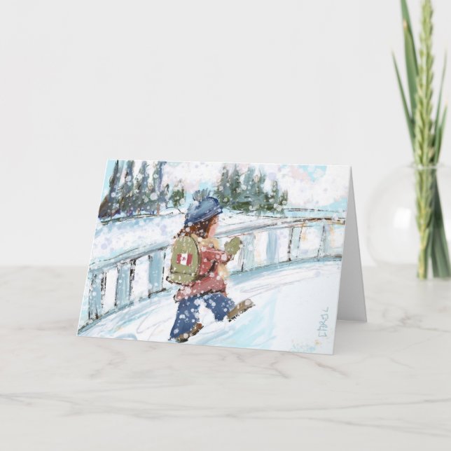 Agradecimento Cartão canadense de férias de inverno (Frente)