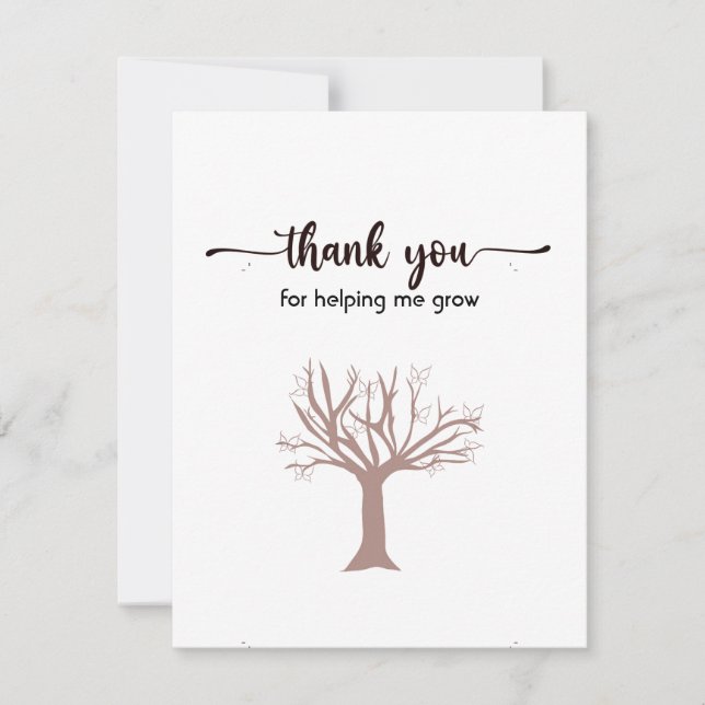 Agradecimento Cartão Chato de Agradecimento, Fofo e Simples (Frente)