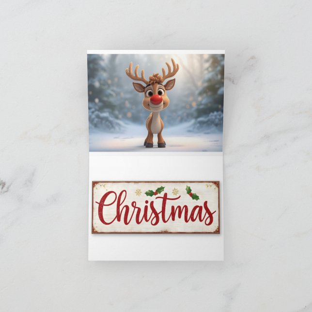 Agradecimento cartão com escrita de natal e imagens de natal (Interior)