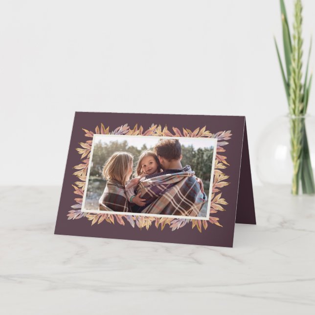 Agradecimento Cartão com fotos de Ação de Graças (Frente)