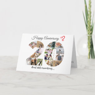 Agradecimento Cartão com fotos de aniversário de casamento de vi