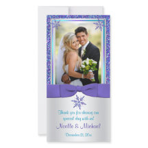 Cartão com fotos de Casamento de Neves Flocos de P