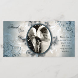 Agradecimento Cartão com fotos De Casamento Obrigado - Folhagem 