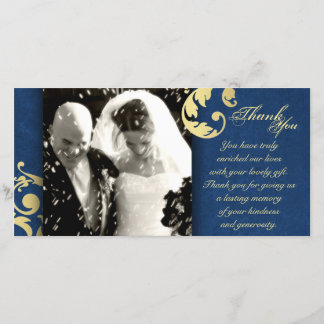 Agradecimento Cartão com fotos De Casamento Obrigado - Textura D