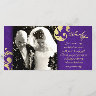 Agradecimento Cartão com fotos De Casamento Obrigado - Textura D