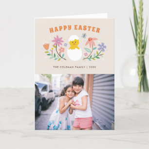 Agradecimento Cartão com fotos de Feriado de Páscoa Floral Hacha