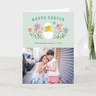 Agradecimento Cartão com fotos de Feriado de Páscoa Floral Hache