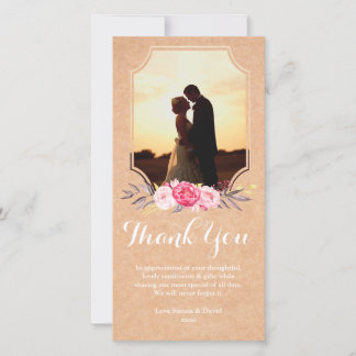Agradecimento Cartão com fotos De Flores De Aquarela Obrigado