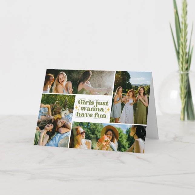 Agradecimento Cartão com fotos de Momentos de Amizade Trio (Frente)