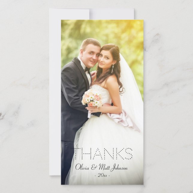 Agradecimento Cartão com fotos de Obrigados de casamento (Frente)