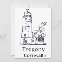 cartão da torre do relógio de Tregony