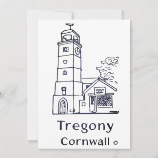 Agradecimento cartão da torre do relógio de Tregony