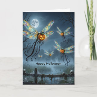 Agradecimento Cartão de Abóbora Libélula de Halloween