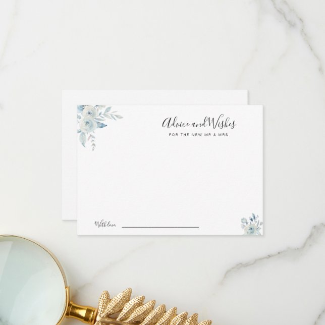 Agradecimento cartão de aconselhamento e de desejos de flores az (Frente/Verso In Situ)