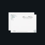 Agradecimento cartão de aconselhamento e de desejos de flores az<br><div class="desc">Um design azul empoeirado com lindas flores aquáticas. Sinta-se livre para alterar as cores e os detalhes do texto.</div>