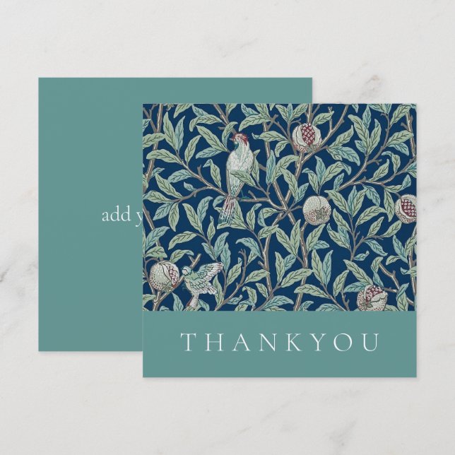 AGRADECIMENTO CARTÃO DE AGRADECIMENTO: WILLIAM MORRIS : POMEGRAN (Frente/Verso)