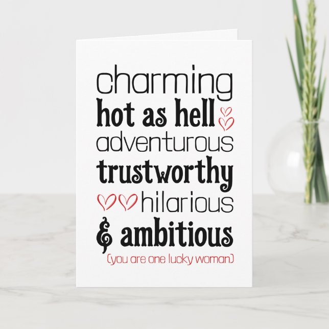 Agradecimento Cartão De Amor Engraçado Para Dia de os namorados (Frente)