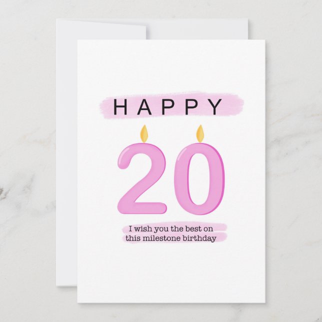 Agradecimento Cartão de Aniversário 20 (Frente)