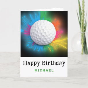 Agradecimento *~* Cartão de aniversário AP94 de Bola de Golfe do