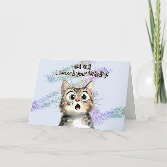 Agradecimento Cartão de aniversário atrasado (Frente)