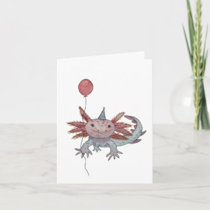Agradecimento cartão de aniversário axolotl