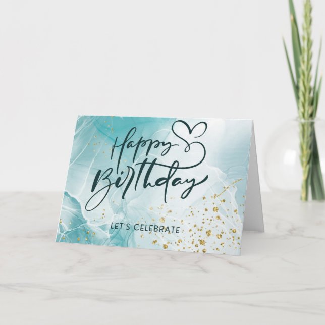 Agradecimento Cartão de Aniversário com Aestologia de Abstrato A (Frente)