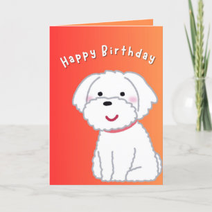 Agradecimento Cartão de Aniversário com Gráfico de Cão, Laranja
