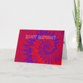 Agradecimento Cartão de Aniversário com Tinta Tie Dye Vermelha e