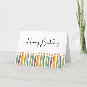 Agradecimento Cartão de aniversário com velas