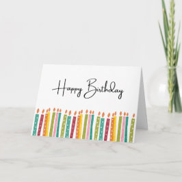 Agradecimento Cartão de aniversário com velas