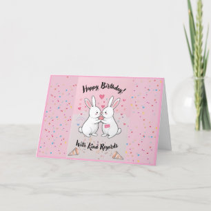 Agradecimento Cartão de Aniversário Cony Adorável