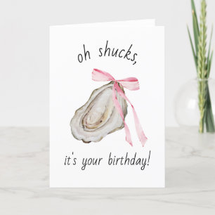 Agradecimento Cartão de Aniversário Coquette Oyster Watercolor