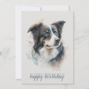 Agradecimento Cartão de Aniversário da Borda Collie