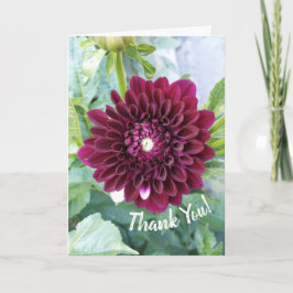 Agradecimento Cartão de Aniversário da Flor Dahlia Roxo Profundo