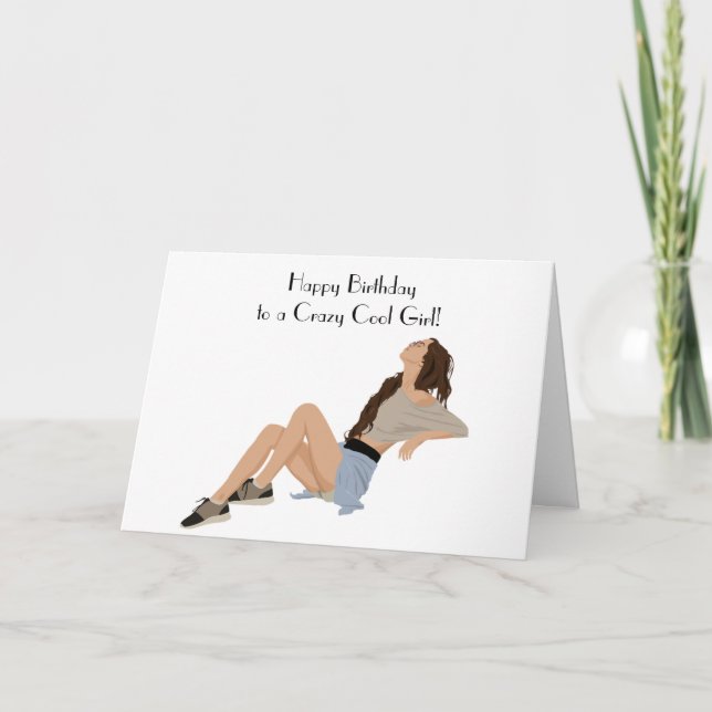 Agradecimento CARTÃO DE ANIVERSÁRIO DA GAROTA legal (Frente)